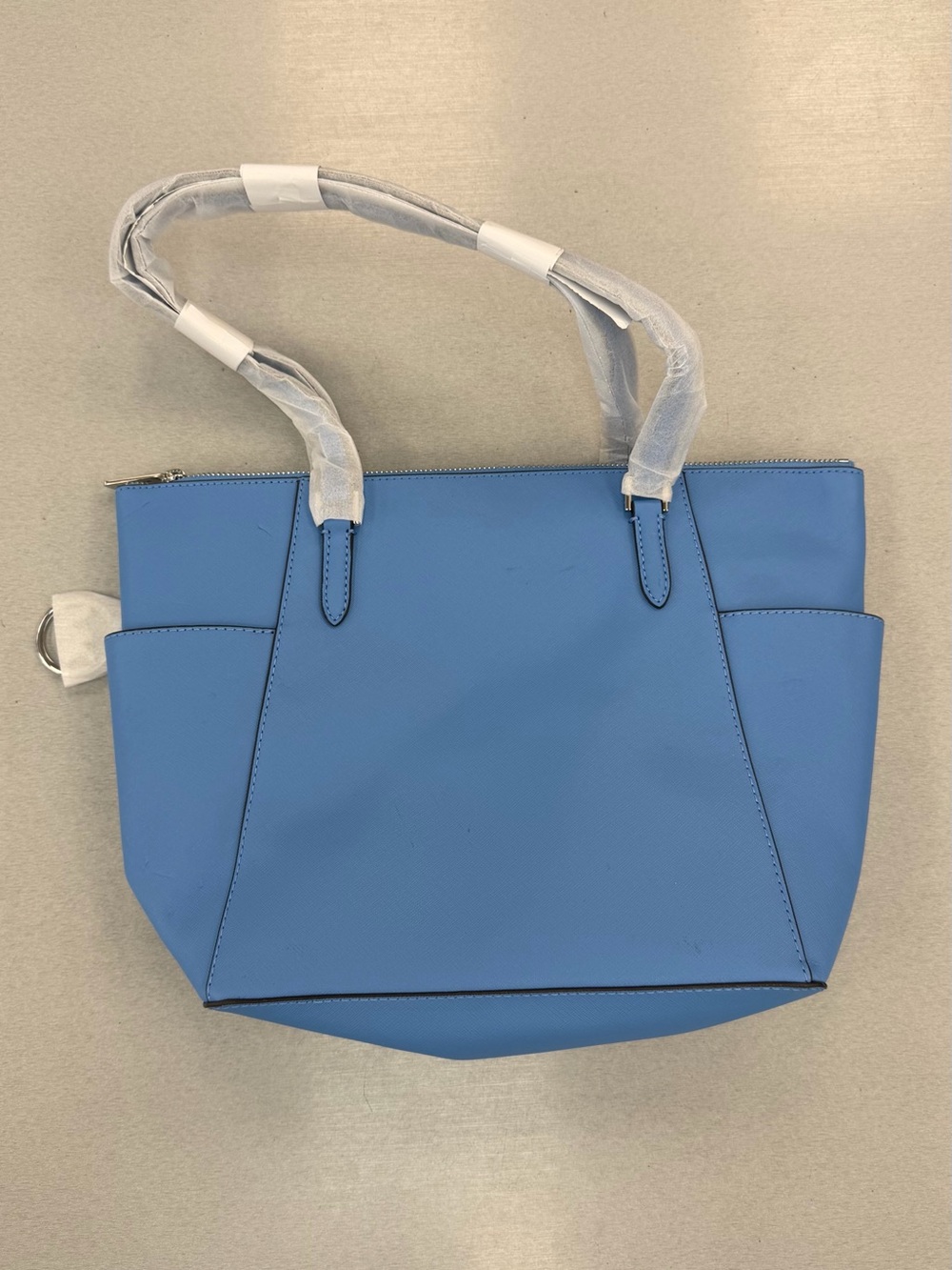 Michael Kors Blue Saffiano Shoulder Bag - Picture 2 of 8